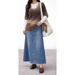 Vintage Y2K Earth Tone Tunic Sweater Patch Pockets Indie Grunge Cocoa Brown Sm‎